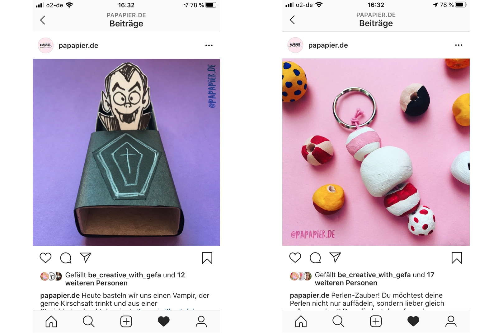 Instagram Beitrag Vampir und Perlen